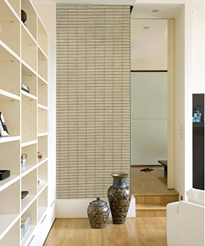 Qualsen Window Film Bamboo Static Decorative Privacy Window Films Non-Adhesive Anti Uv Window Sticker for Home Kitchen Bedroom Living Room (35.4 x 78.7inch)