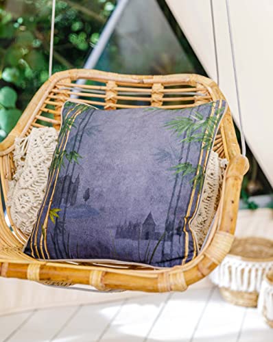 Image of The Chateau By Angel Strawbridge BAMBOO FOLLY Polyester Filled Cushion - Midnight - 43 x 43cm