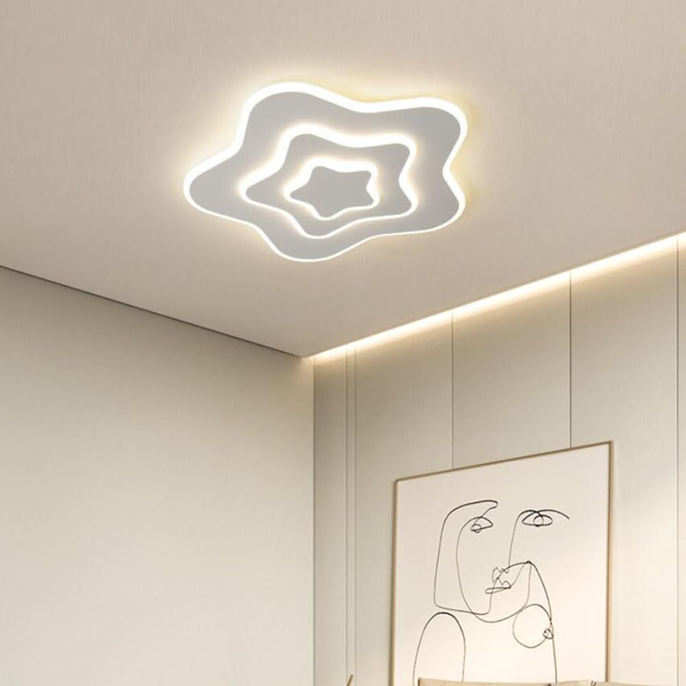 Kreatywna Lampa Do Pokoju Dziecięcego W Kształcie Pięcioramiennej Gwiazdy Zimne Białe Światło, Lampa Sufitowa W Stylu Nordyckim Minimalistycznym Energooszczędna Lampa Emitująca Światło Z Boku STVDEDG