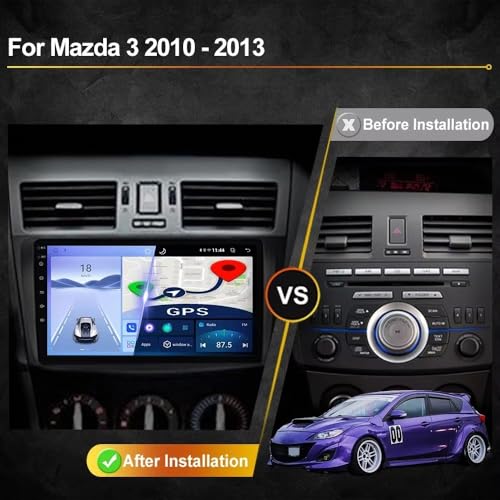 Radio de coche 2 DIN para Mazda 3 con pantalla táctil, Bluetooth y receptor FM 2