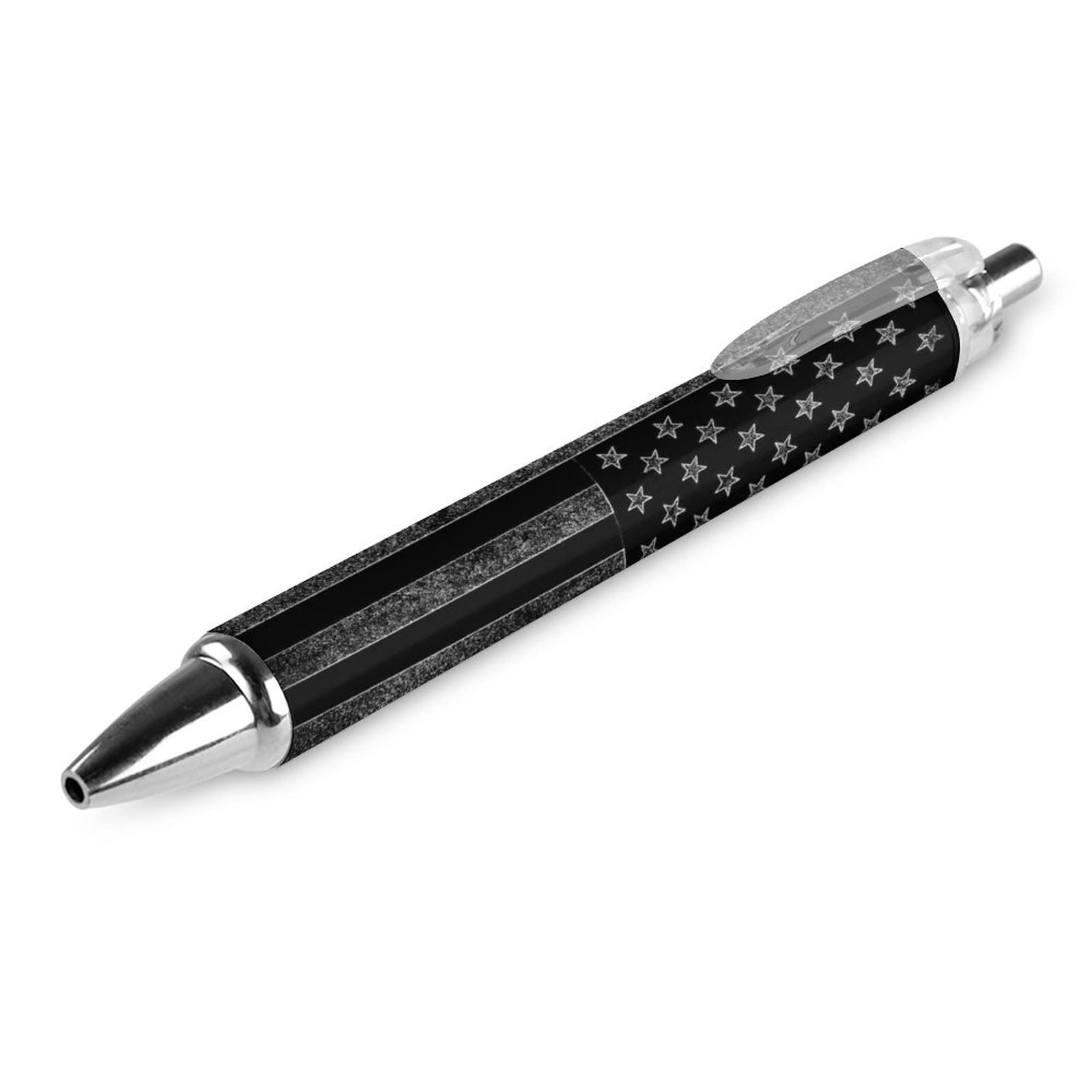 4 Kugelschreiber Mit Flaggen-Krone – 0,5 Mm, Schwarze Tinte, Einziehbar