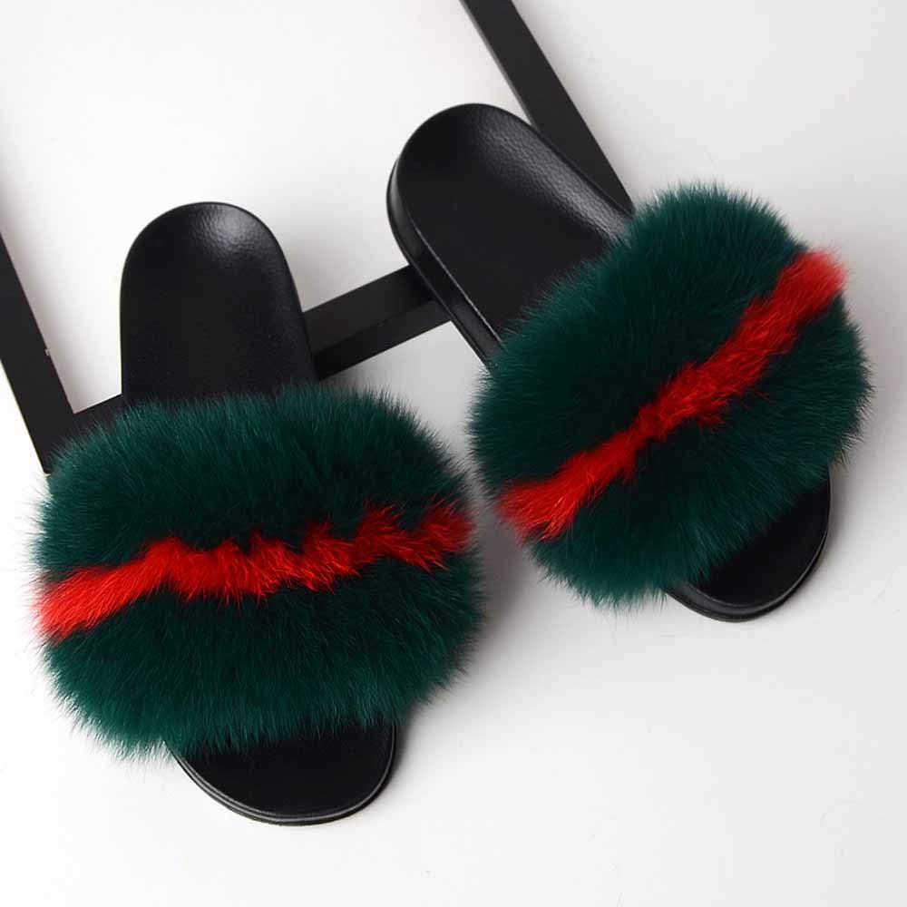 YHQZNLXQ Fluffy Sliders Damen, Damen-Hausschuhe, süße Flauschige Hausschuhe, Damen-Hausschuhe, Winter-warme Hausschuhe für Damen, offene Zehen, Flache Sandalen für drinnen und draußen