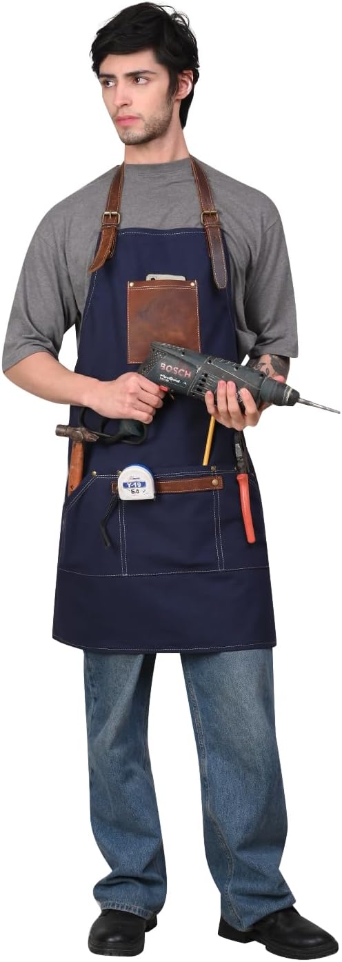 RABADA Heavy Duty Canvas Multipurpose Apron for Industrial & Commercial Use - Durable & Versatile Workwear for Factories, Warehouses, Wood Cutting, and More