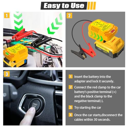 Batería de arranque para batería DeWalt de 20V con cable de 12V TPDL 6