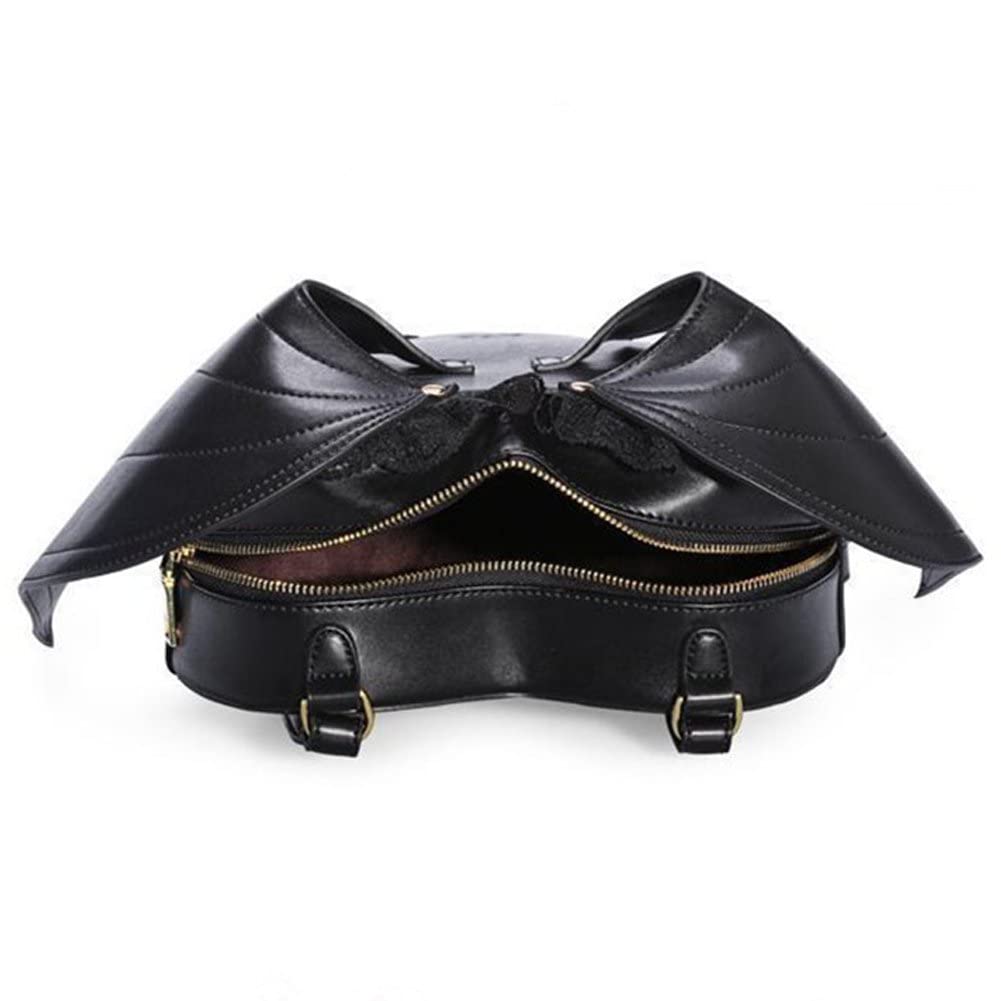 Wudaizhi Femme Fille Punk Sac À Dos Nouveauté Bat Aile De Jour Sac À Dos Gothique Dentelle De Dentelle Coeur Lolita Sac Noir Mignon Petit Diable Paquet