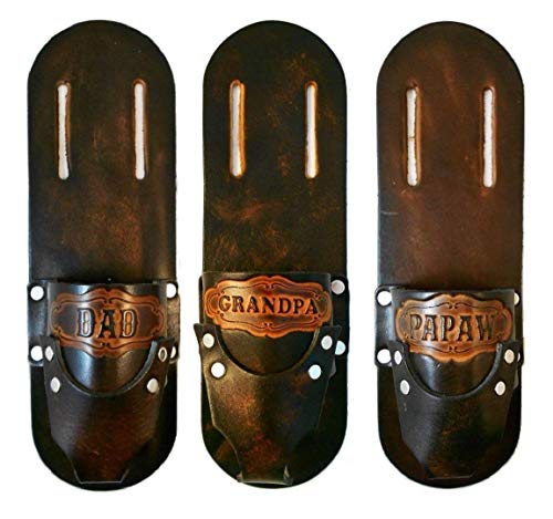 Leather Beer Holster, Drink Beverage Holder for bottle or can, Handcrafted, Many Tooled Designs4