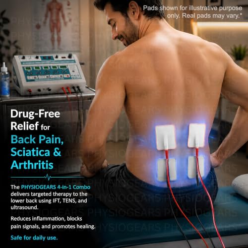 Image of Physiogears Combo (US, IFT, MS, Tens) Digital with IFT 45 4 in 1 Physiotherapy Equipment (Self-Adhesive Pad)