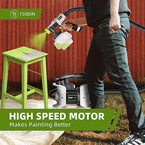 Paint Sprayer, Phalanx 700W Hvlp Spray Gun, Paint Gun With 10Ft Air Hose, 1200Ml, 4 Nozzles, 3 Patterns, For Painting Home Interior & Exterior Walls, Ceiling, Fence, Cabinet #TOP2