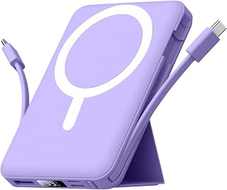Azmuth for Magsafe Battery Pack, 10000mAh Magnetic Power Bank 22.5W PD Fast Charging with LED Display Wireless Portable Charger for Magsafe with Stand for iPhone 17/16/15/14/13/12/Pro/Pro Max