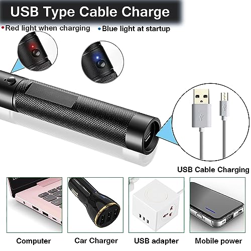 XIMIBI USB Rechargeable Green Beam Flashlight Pointer Long Distance Range for TV/LED/LCD Screens Presentation Office/Outdoors/Astronomic/Construction Pointer - Thumbnail 3