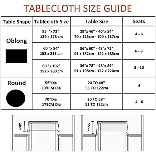 Nobildonna 70Inch Gingham Checkered Tablecloth, Black & White Checker, Round Lace Polyester Tablecloth #TOP5