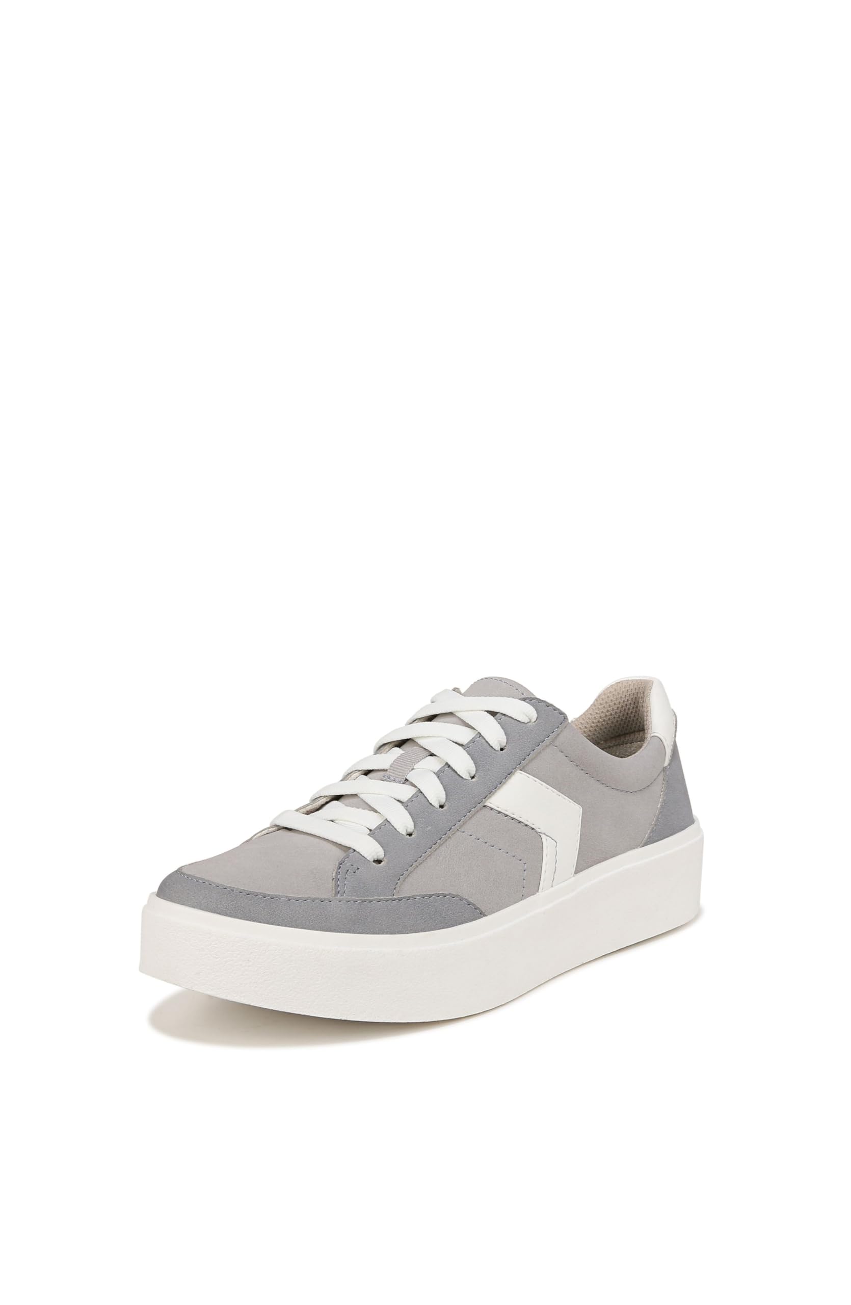 Dr. Scholl's Womens Madison Lace Platform Lace Up Sneaker Grey/White 7.5 M