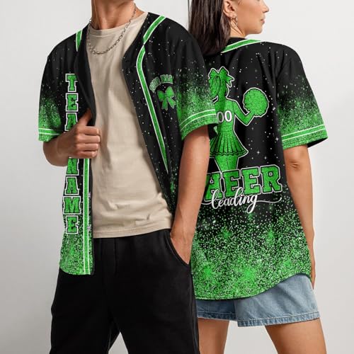 Camiseta personalizada de béisbol con purpurina para animadoras, nombre, número y logo personalizados, camiseta de equipo brillante para mujeres, hombres, jóvenes y niños miniatura 3
