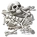 Prextex Bag of Skeleton Bones and Skull for Best Halloween Decoration and Spookiest Graveyard Scene