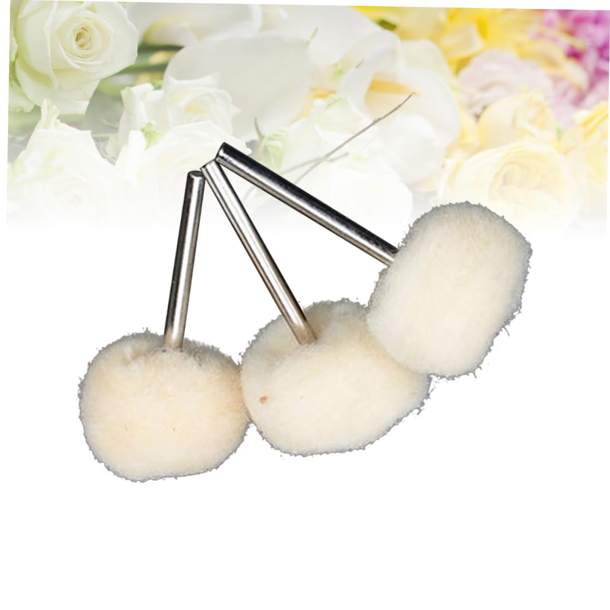 KONTONTY 30Pcs Wool Polishing Wheel for Rotary Tools White Felt Buffing Discs with Mandrel for Jewelry Polishing Versatile Grinding Accessories