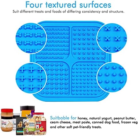 Nepfaivy Licky Mats for Dogs and Cats - 7.8in/20cm 2Pack Lick Mats for Dogs with 1 Pcs Spatula, Dog Lick Mat with Strong Suction Cups, Perfect for Peanut Butter Lick Mat for Puppy