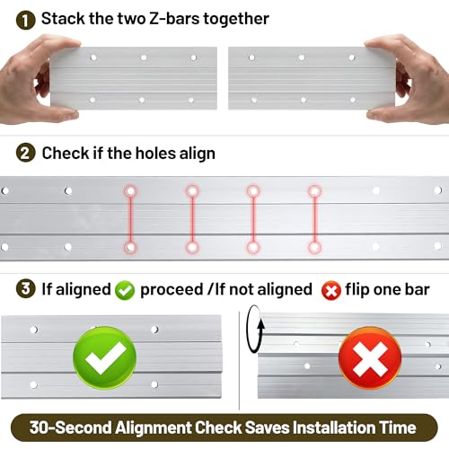 Image of French Cleat Wall Hanger 30 Inch, Heavy Duty Z Bar Mount 200 lbs, Smart Alignment Design, Mounting Hardware for Mirrors, Cabinets, Shelves & Headboards