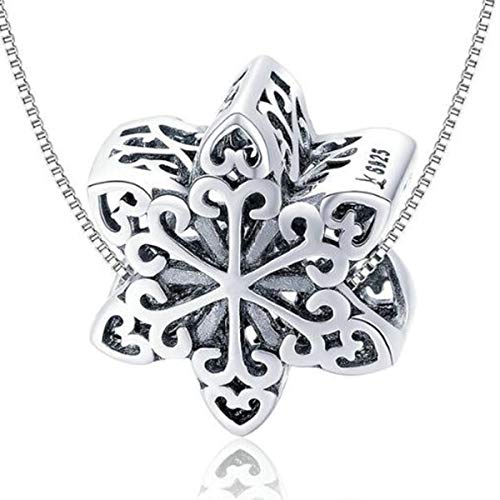 Snowflake Charms Authentic 925 Sterling Silver Charm Beads Christmas Charms Rose Gold Charms for Bracelets (Snowflake Charm Silver)2