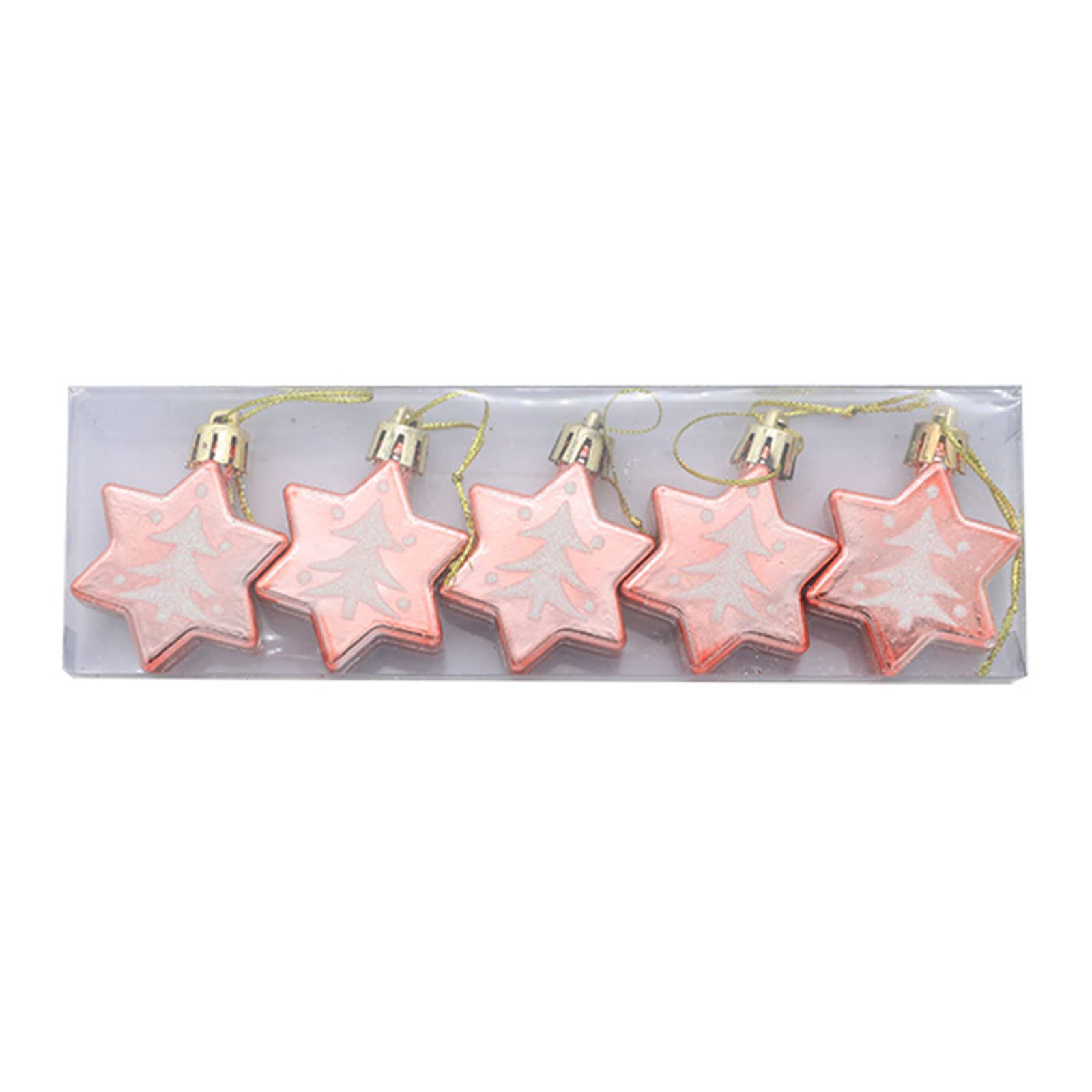 Tsophreniq 5pcs Christmas Stars Hanging Ornaments Tree Decorations Pendants for Winter Party Holiday Trees Christmas Decorations Indoor