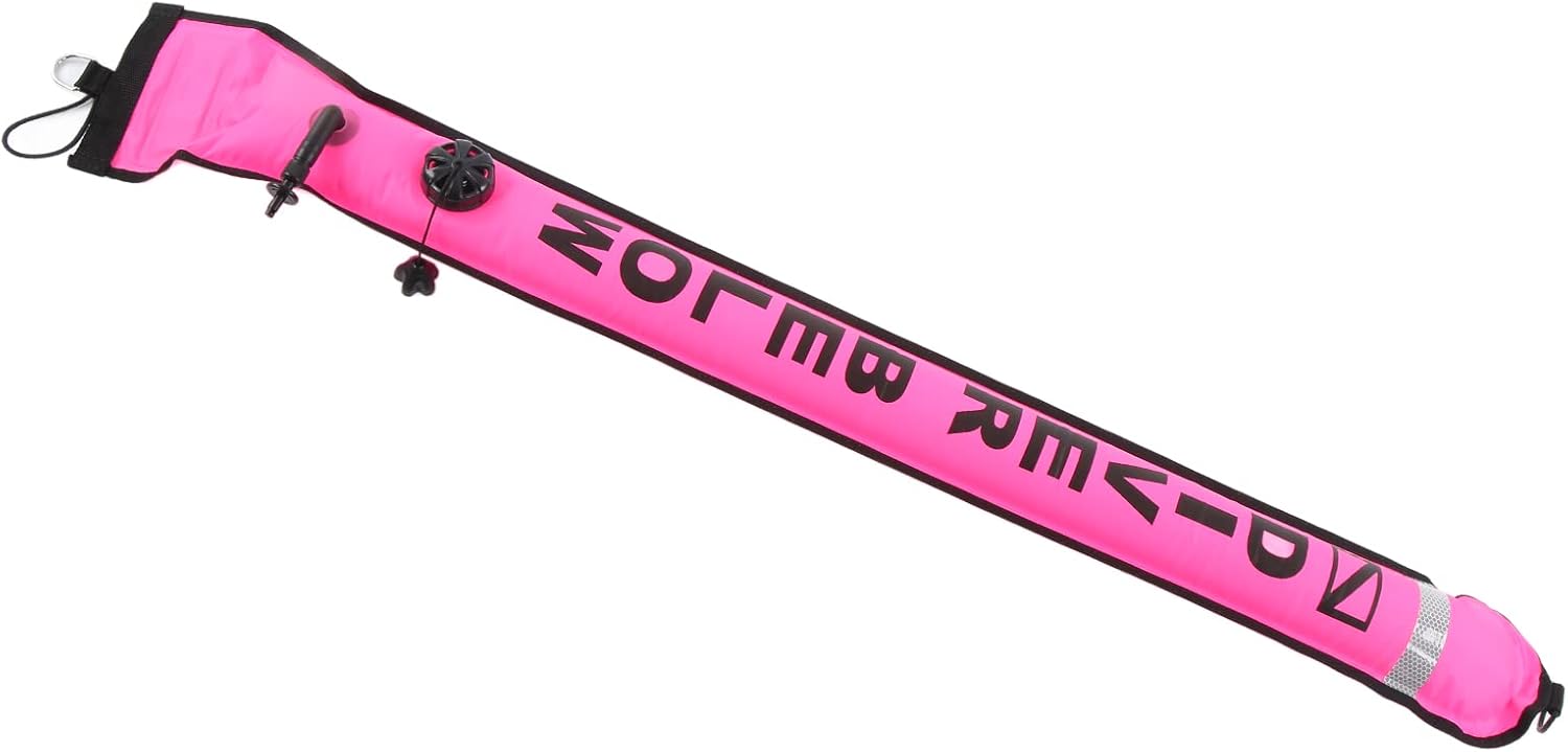 Surface Marker Buoy Durable Nylon High Visibility Inflatable Surface Marker Buoy Scuba Diving Safety Reflective Strip for Underwater Sports Adventures