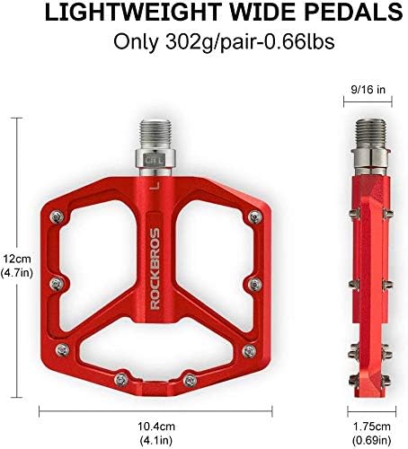 ROCKBROS Bike Pedals, Aluminum Mountain Bike Pedals - Image 4