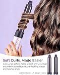 Funflow 6 en 1 Air Styler de cheveux enveloppé, brosse à sécheuse & Courroie automatique Air Brosse pour salon Blowout, séchage rapide ionique haute vitesse, redressage volumateur Styler de curling pour femmes