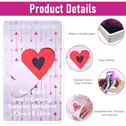 Image of PATPAT 53 PCS Love Oracle Card Game Tarot Card Deck For Beginners With Meanings On Them Loving Tarot Deck With Messages On Cards