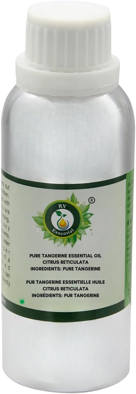 R V Essential Pure Tangerine Essential Oil 300ml (10oz)- Citrus Reticulata (100% Pure and Natural Therapeutic Grade)