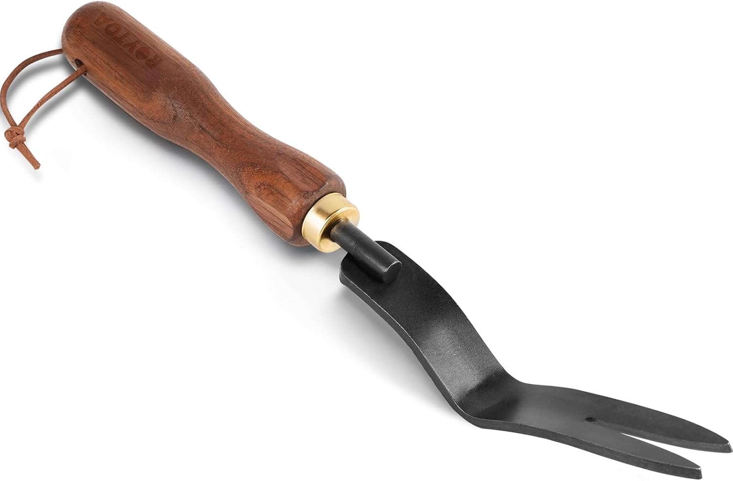 ROYTOA Heavy Duty Weed Puller Tool with Ergonomic Walnut Handle - Stainless Steel Garden Weeder for Lawns, Yards & Deep Root Removal