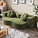 Devoke 67'' Folding Boneless Sofa Bed 2 Seater Small Floor Mattress Convertible Sleeper Sofa Loveseat Futon Couch with 2 Pillows for Living Room Bedroom Green