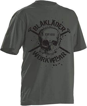 Blaklader 9024 Navy Skull Antique Moss SS T-Shirt