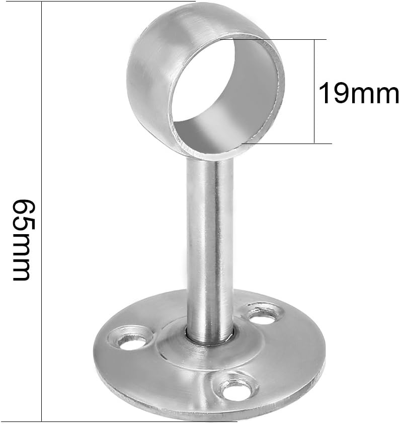 Closet Rod Bracket，Closet Pole Socket, Wardrobe Pipe Bracket, 20mm Dia, 65mm Height, Ceiling Mounted Rail Rod Support Socket 2pcs.