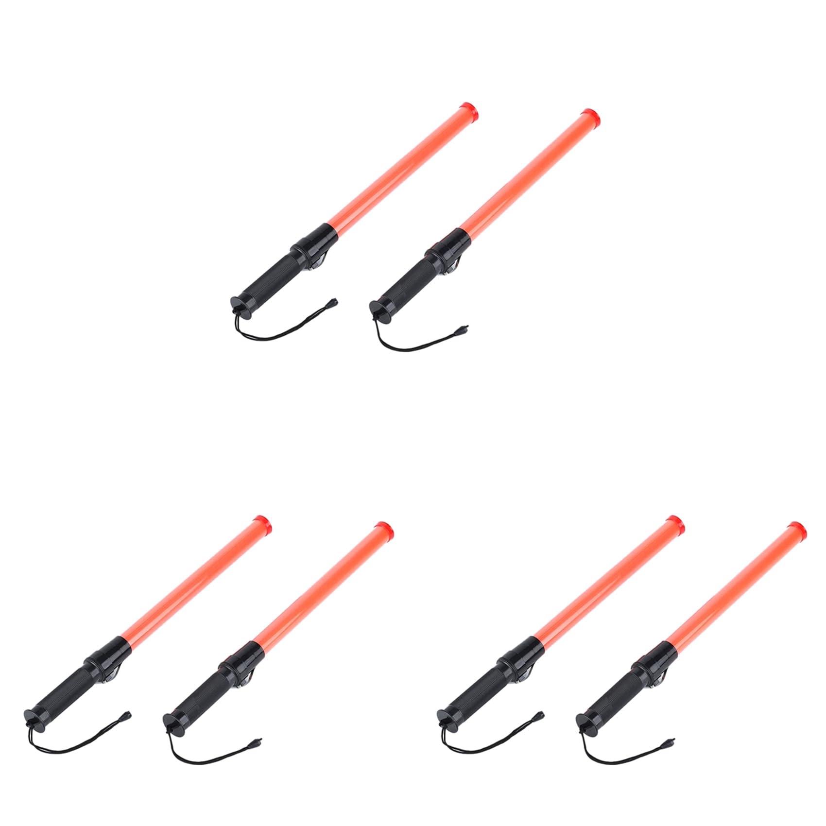 Jnchdghwa Orange&Black Traffic Batons, Led Traffic Control Stick,Safety Light Batons, Signal Batons For Parking And Airports, 16 Inches, 6Pcs