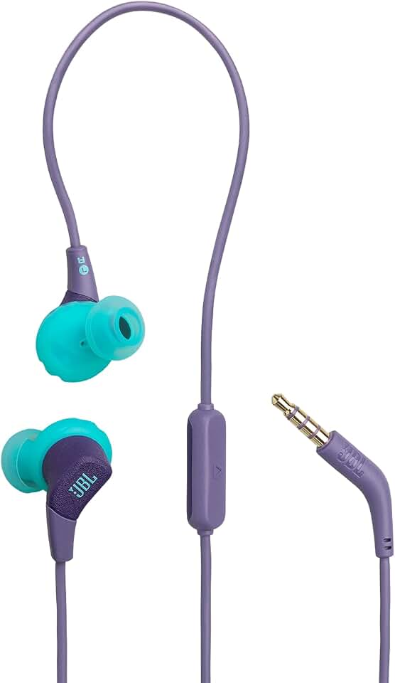 JBL, Fone de Ouvido Esportivo, Com Fio, Entrada P2, Endurance Run 3, IP65, Microfone Integrado - Roxo
