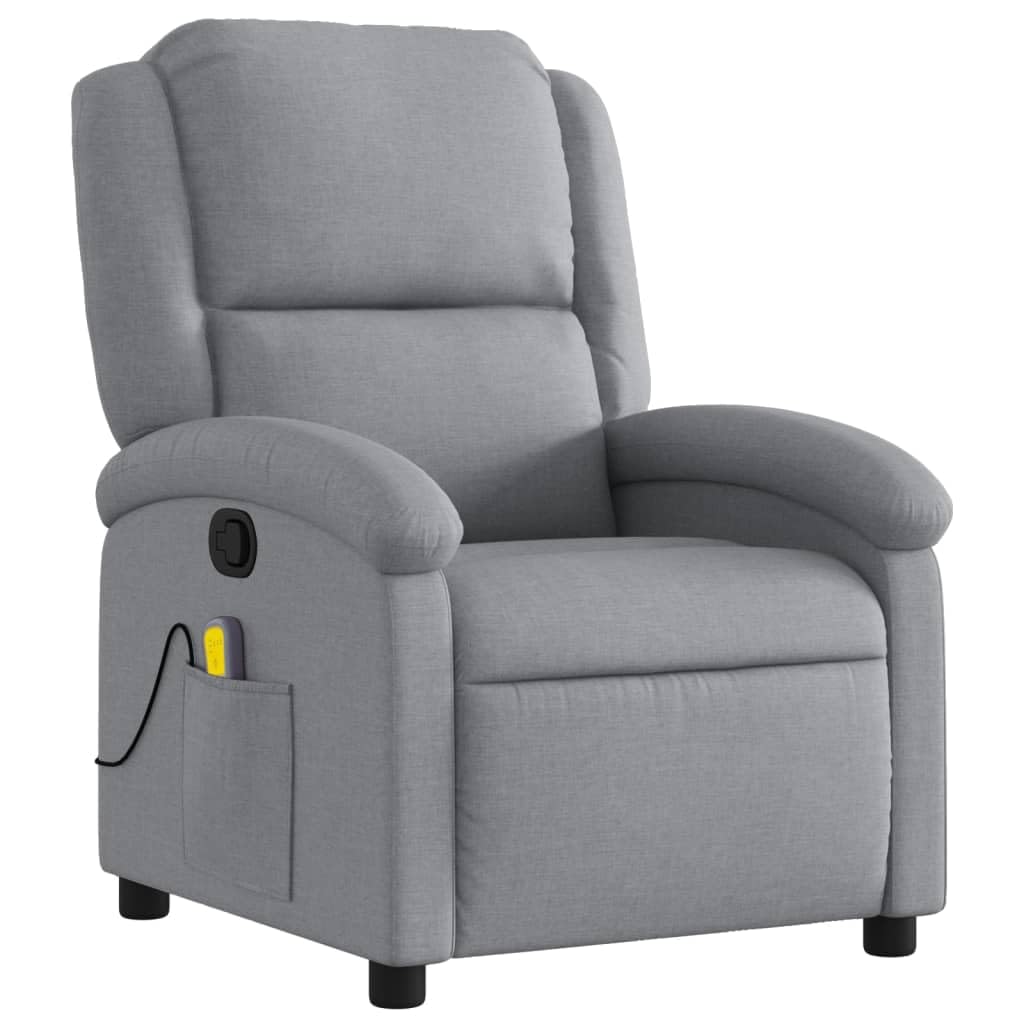 Festnight Sillón Masaje Eléctrico Sillón Masaje Reclinable Sillon Relax Reclinable Sillón Relax Sillón Reclinable Manual Sillones para Salón de Tela #2, Gris Claro