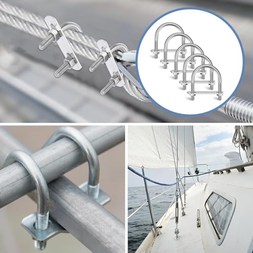 5 Stück U Bügel mit Gewinde M6 60 x 80 mm Bügelschraube Edelstahl 304 Bügelschelle U-Bolzen Bügelbolzen mit Muttern Rahmengurte für Zaunbefestigung Rohr Befestigung