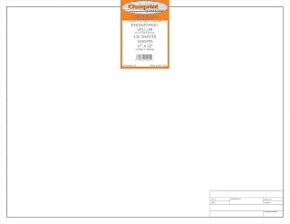 Clearprint 17" x 22" 1000H Design Vellum Sheets with Engineer Title Block, 16 lb., 100% Cotton, 100 Sheets Per Pack, 1 Each