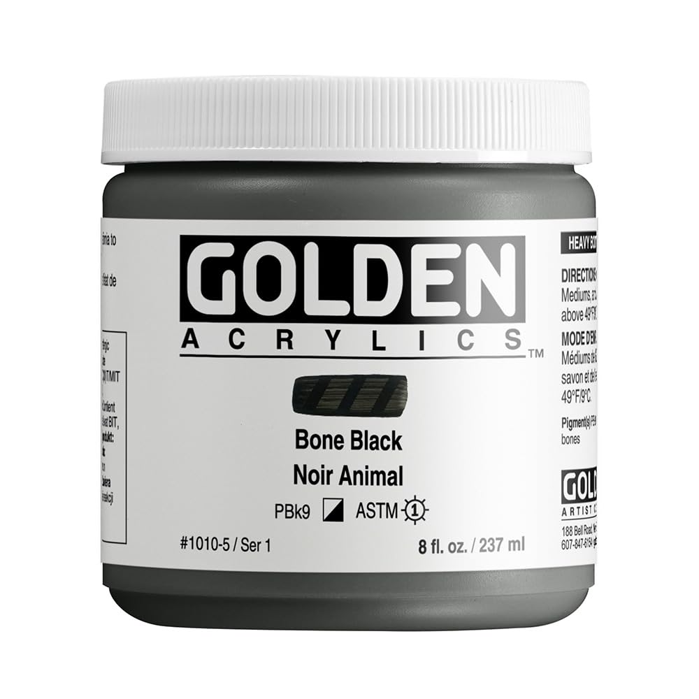 Golden : Heavy Body Acrylic Paint : 236ml : Bone Black