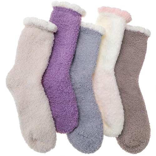 Image of EBMORE Womens Fuzzy Socks Fleece Fluffy Cabin Plush Warm Sleep Soft Cozy Winter Adult Socks