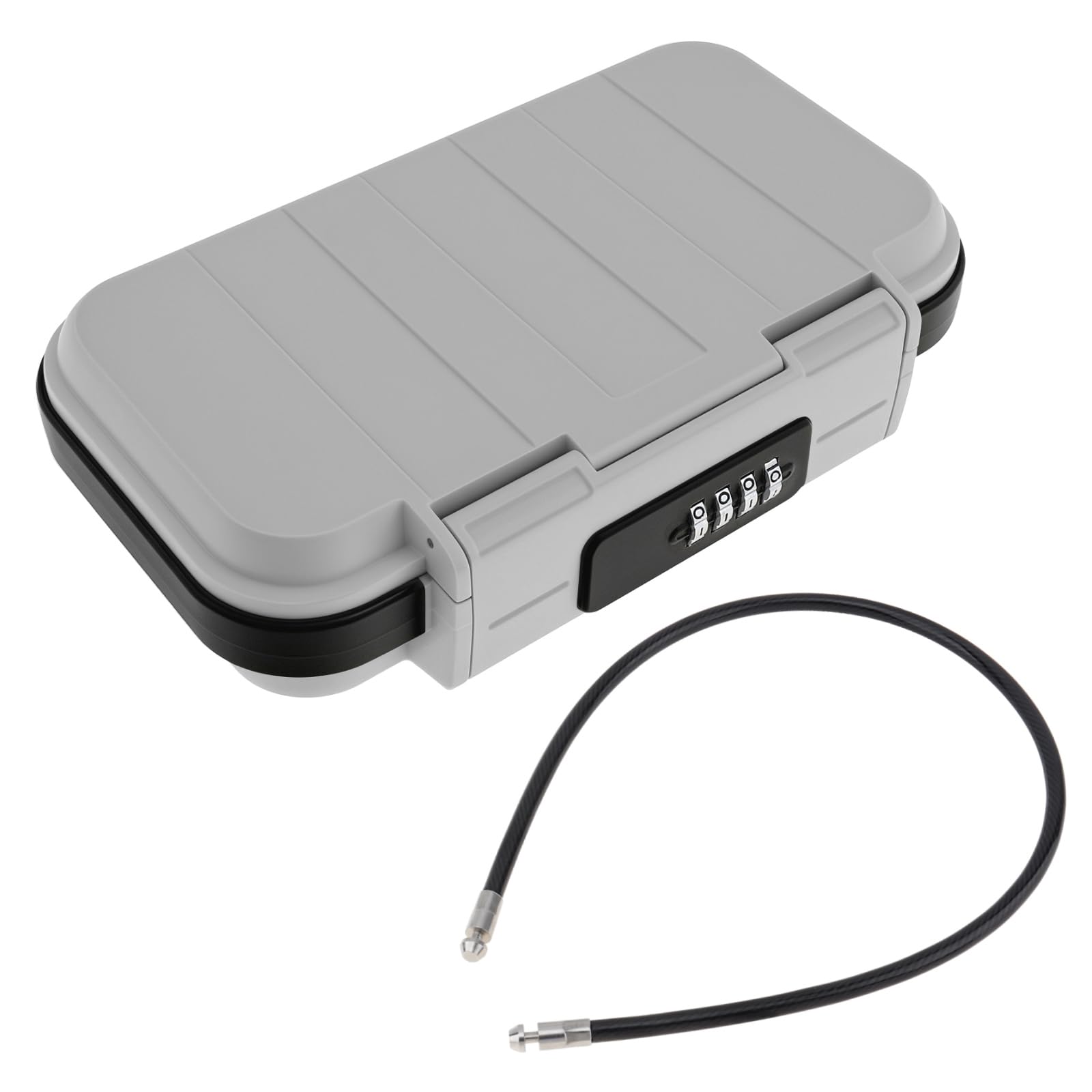 Coffre-fort portable, boîte de sécurité à combinaison avec code, étanche, antivol avec chaîne amovible pour la plage, le dortoir, le rangement d'objets personnels (gris)