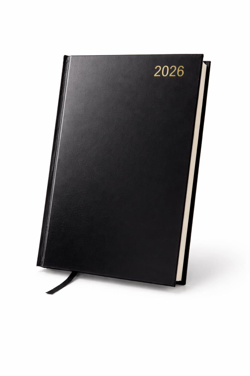 2026 A4 Day Per Page Diary Hardcover Planner Black Daily Organiser Casebound With Ribbon Marker Large Professional Journal — image 1