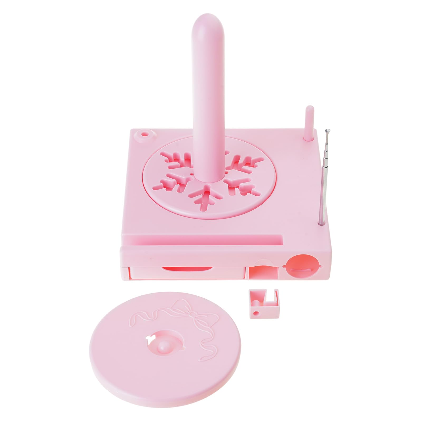 Supporto per filo con supporto per telefono e cassetto scorrevole, supporto per bobine di filo, supporto multifunzionale per uncinetto, maglieria, organizer per bobine di filato