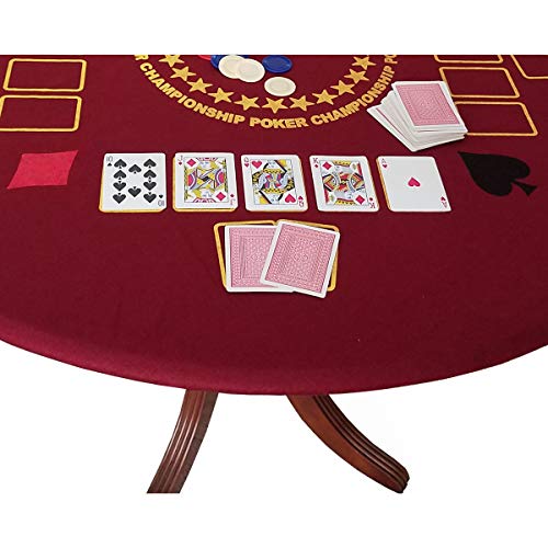Championship Poker Felt Game Table Cover Stretches To Fit Up To 48 Inches Casino Red #TOP2