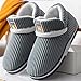 Mens Slippers Men Home Warm Cotton Slippers Winter Indoor Slippers Fashion Cute Printed Thermal Outdoor Snow (Grey, 9.5)