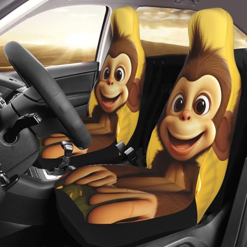 Housses de siège de voiture singe banane lot de 2 protections universelles pour camionnette