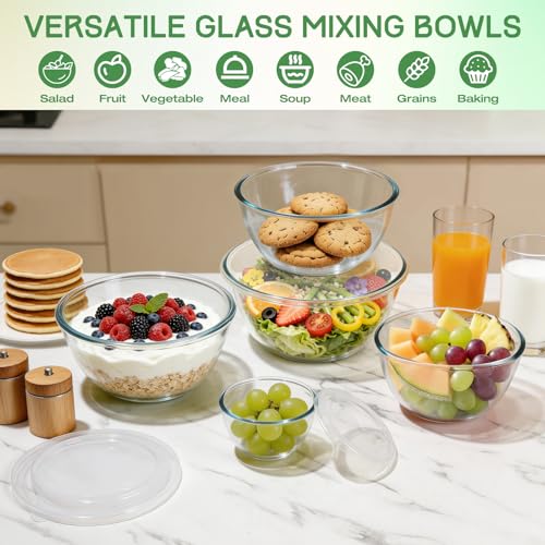 Set de 5 Tazones de Vidrio con Tapa para Cocina miniatura 4