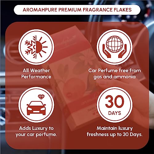 Image of Aromahpure Premium Car Perfume Fragrance Flakes-Dark Flirt-�Refreshimg' Car Air Freshener made Organically with Essential Oil, Grains, and Flakes -50Gms, Fragrant your car for 30 days (Pack of 3)