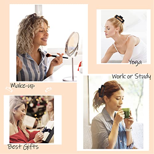 8 Pack Large Rectangle Hair Claw Clips, Matte Square Hair Clips For Women Thick Hair, Strong Hold Jaw Clip Big Non-Slip Hair Clip #TOP6