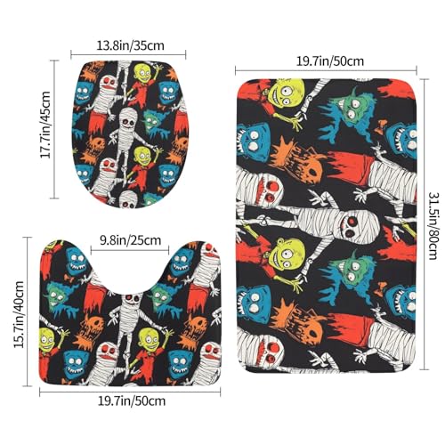 Tapis de contour de toilette absorbant imprimé abstrait avec dossier antidérapant