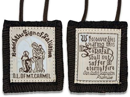 Bulk Buy 12 Pack Official Our Lady of Mount Carmel Brown Scapular - 100% Wool! (12-Pack)